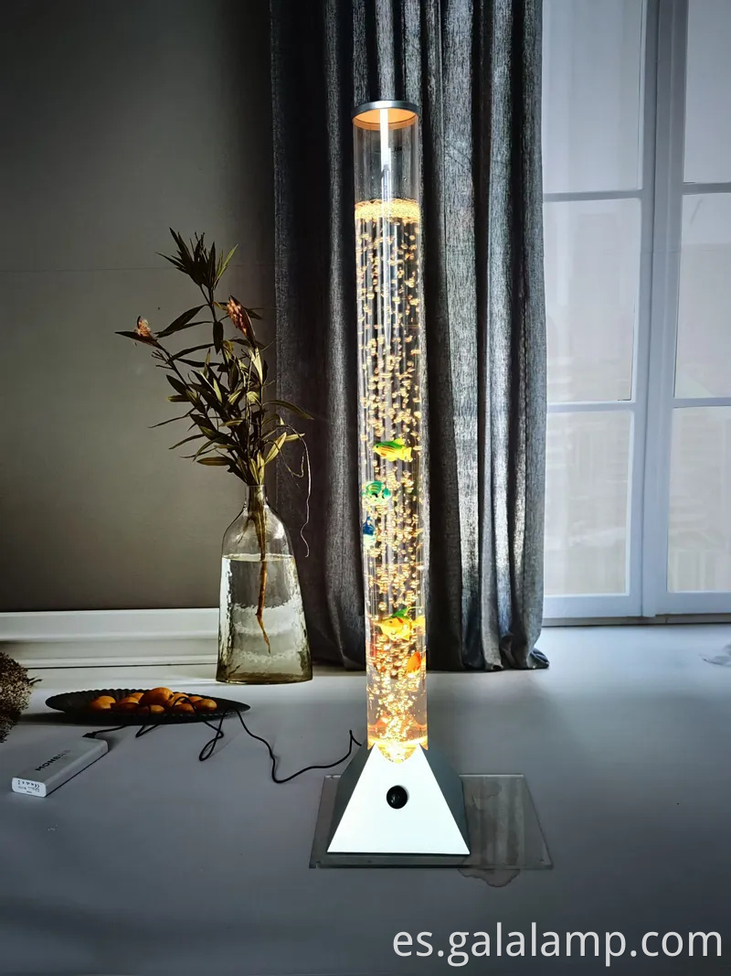 Acuario de burbujas de fantasía LED vibrante con coloridos efectos de peces y luz